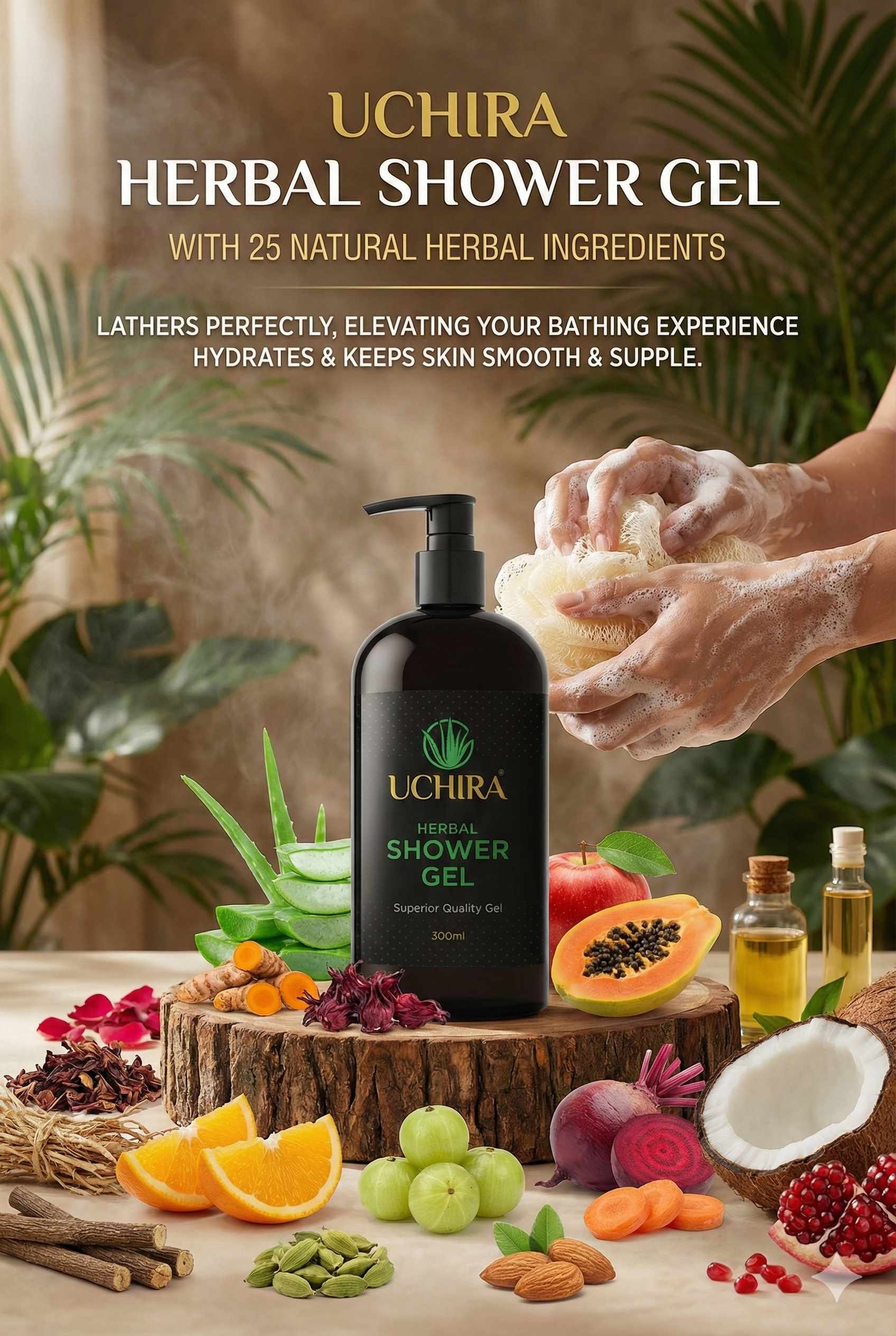 UCHIRA HERBAL SHOWER GEL ( 300. ML )