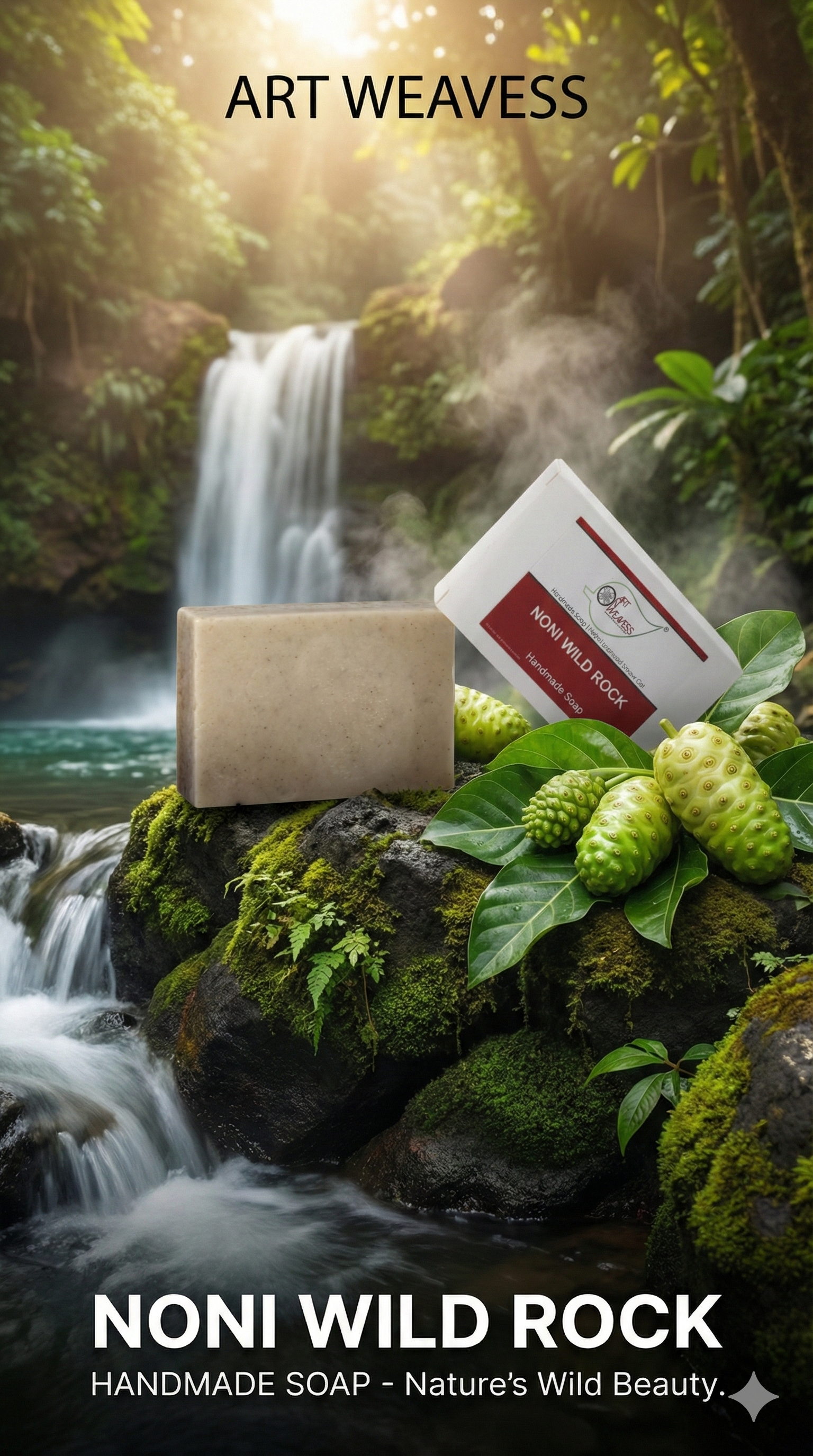 A N W (NON TPT) GLYCERIN WILD ROCK NONI SOAP. ( 100.GM ) PACK 3