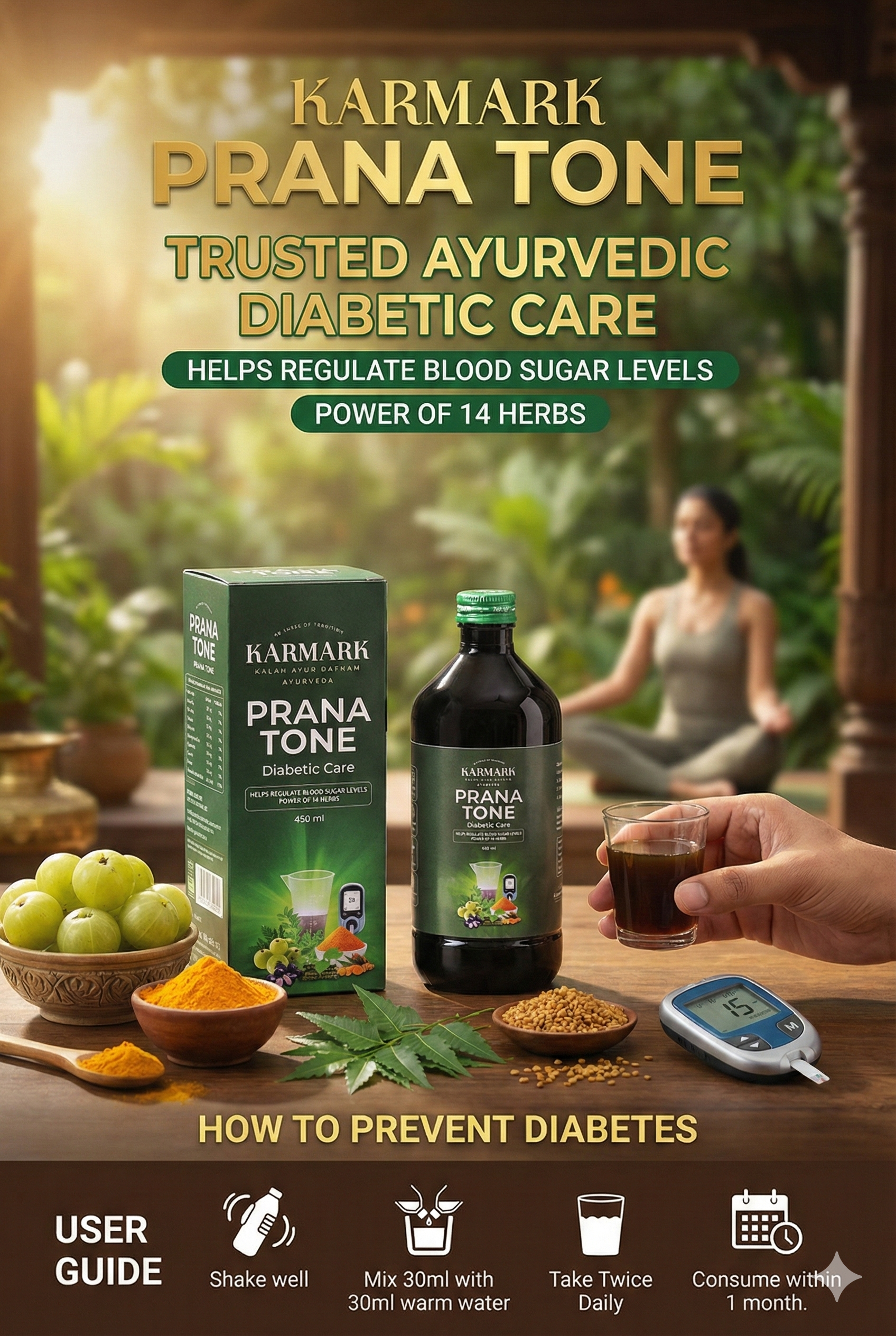 KARMARK Prana Tone for Diabetic care (450. ML ) PACK 2