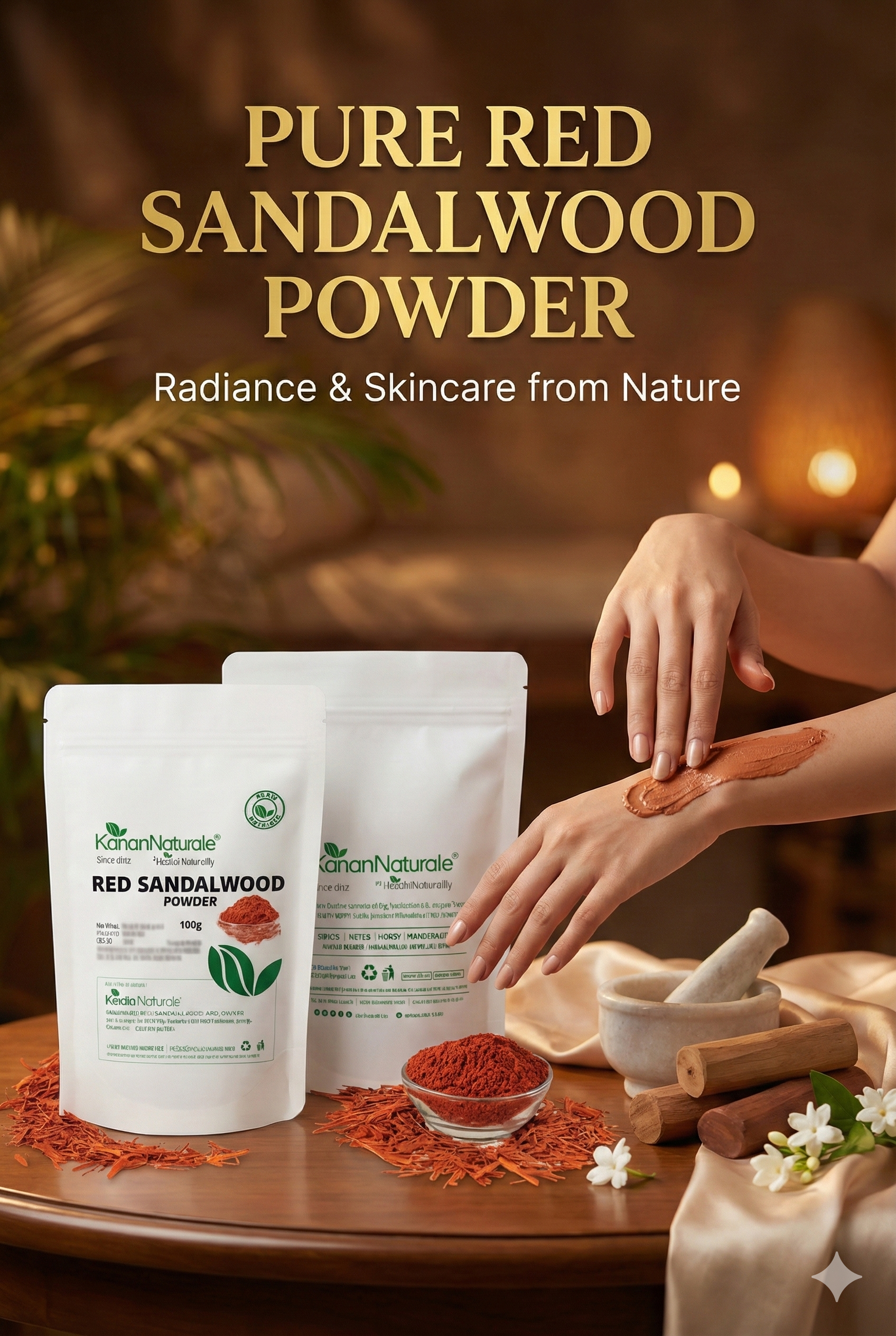 KERALA NATURALS Red sandalwood Powder 100 gm PACK 2