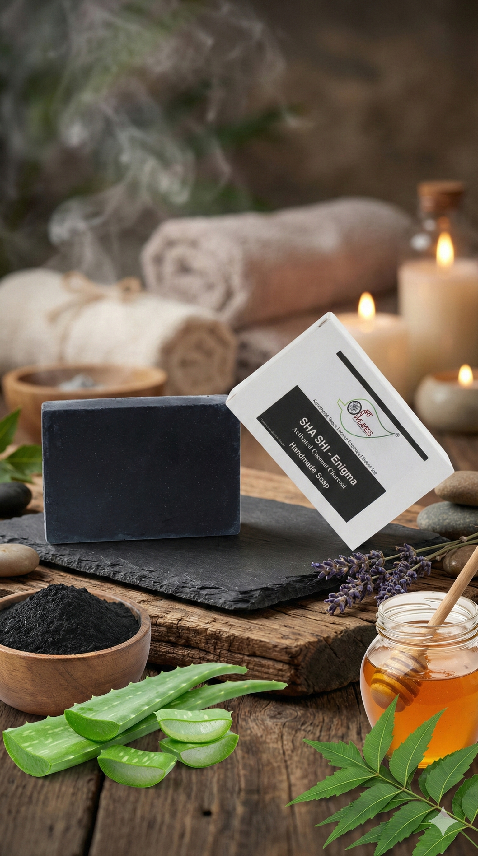 A N W (NON TPT) GLYCERIN CHARCOAL ENIGMA SOAP ( 100.GM ) PACK 3