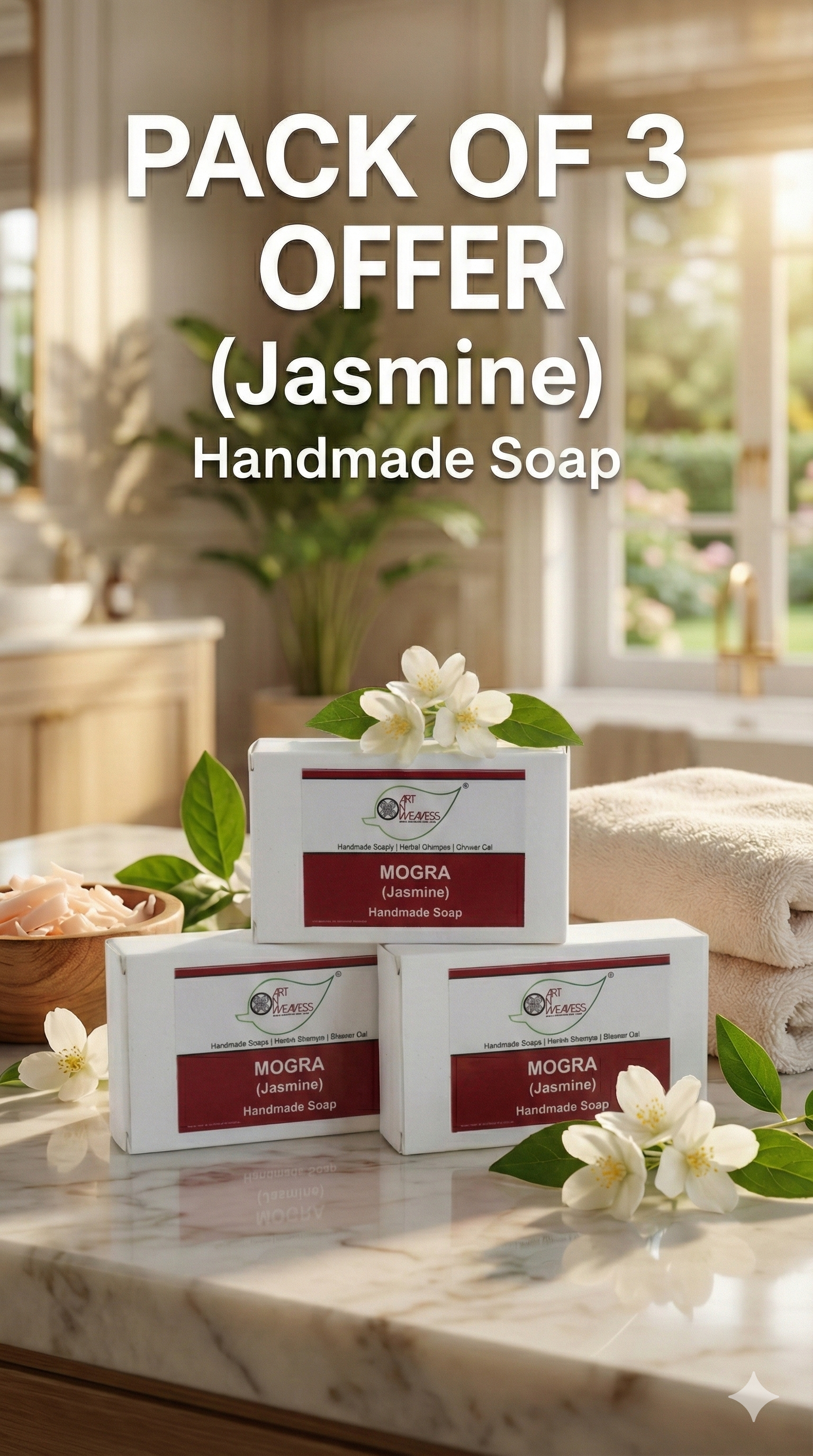 A N W (NON TPT) GLYCERIN MOGRA SOAP ( 100. GM ) PACK 3