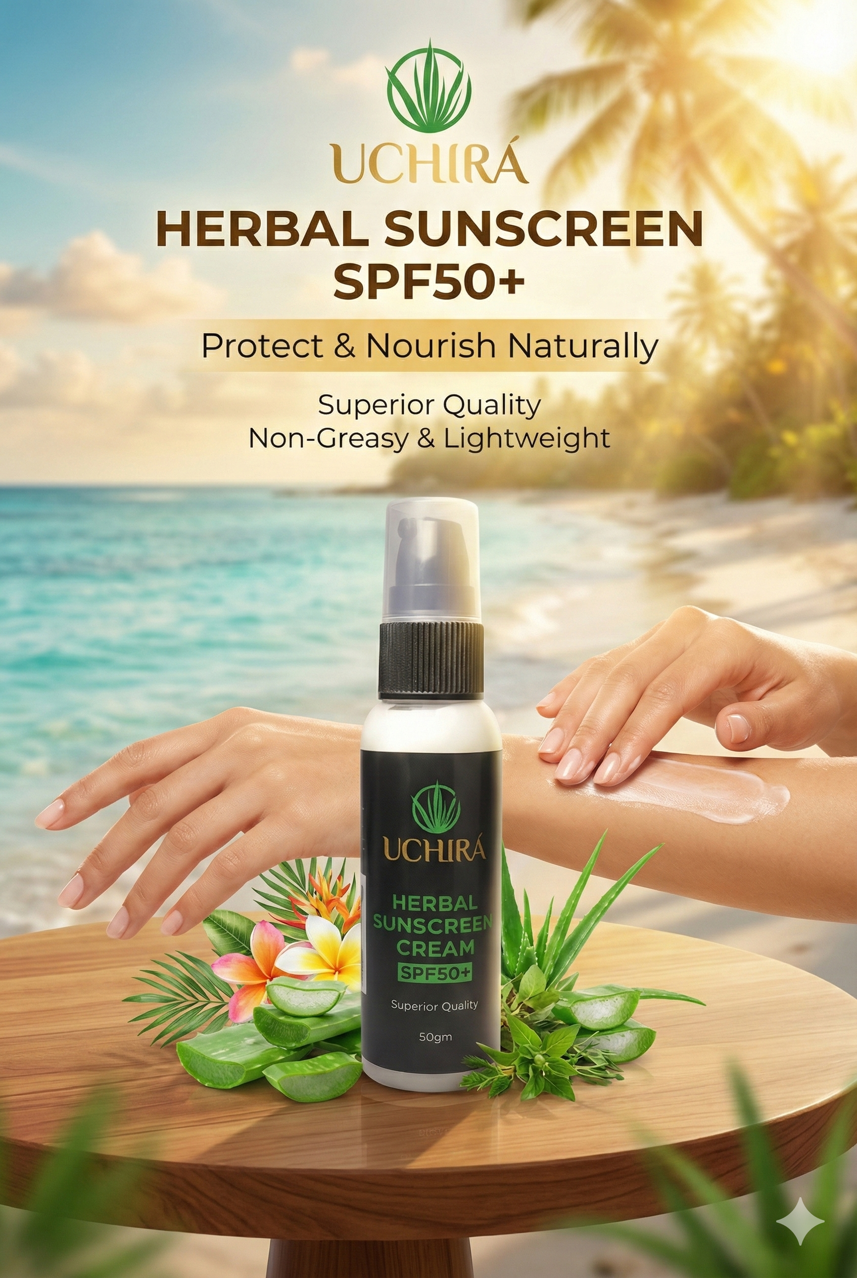 UCHIRA HERBAL SUNSCREEN CREAM SPF 50+