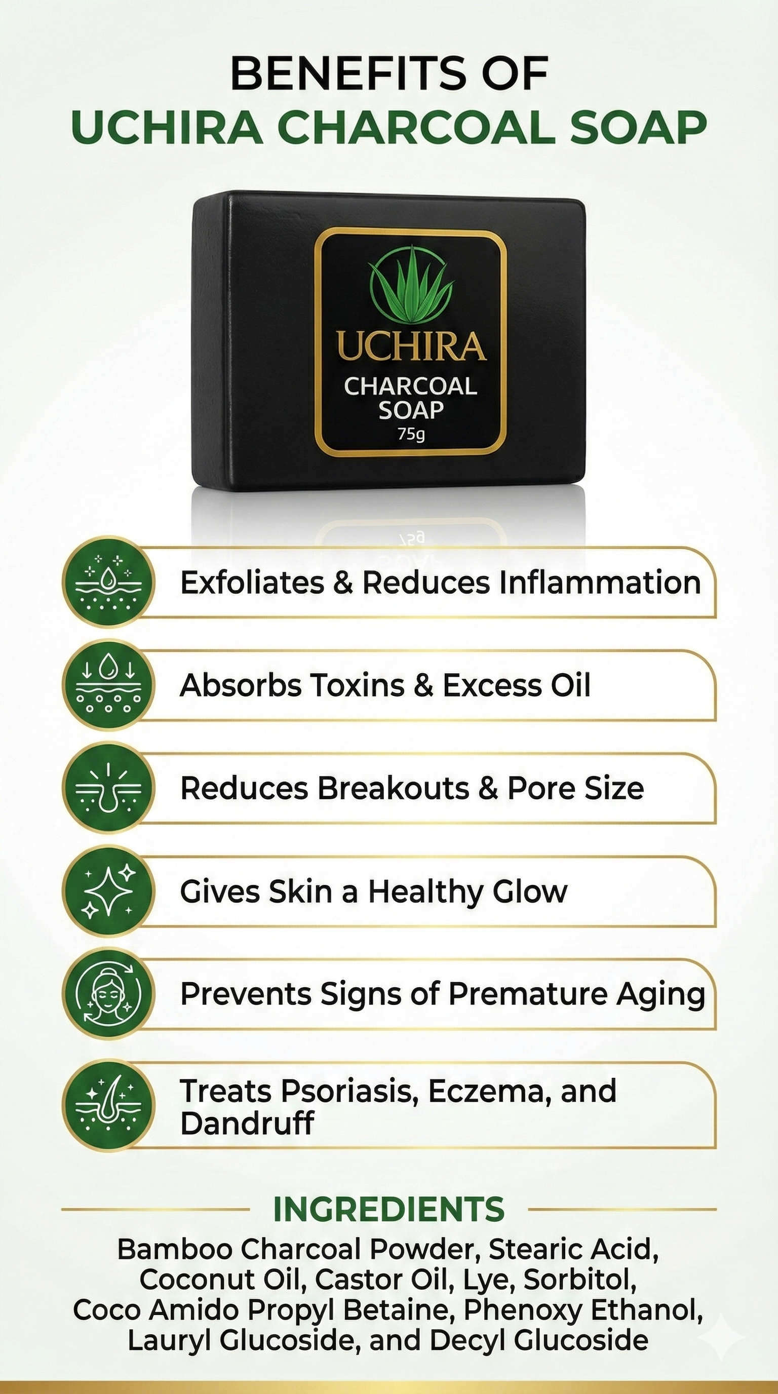 UCHIRA HERBAL CHARCOAL SOАР ( 75.GM)