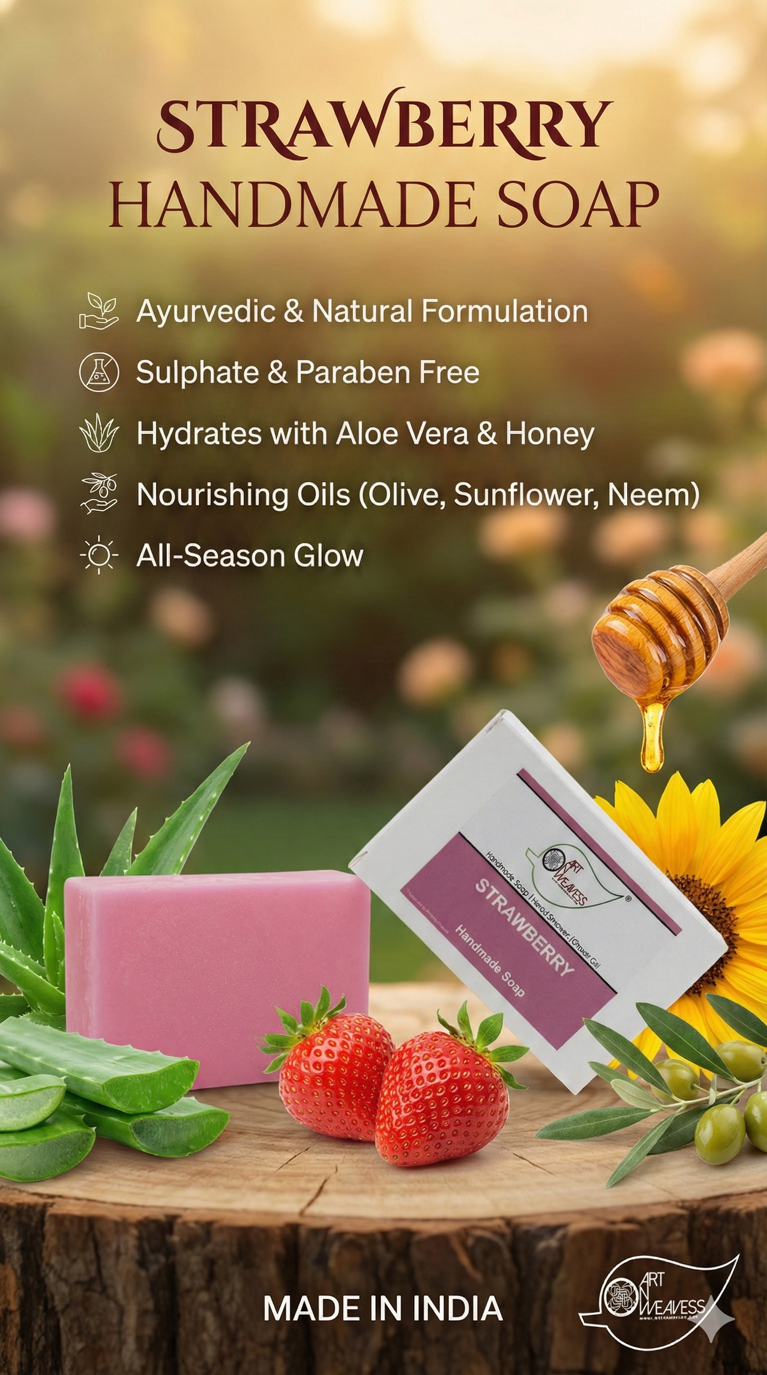 A N W (NON TPT) GLYCERIN STRAWBERRY SOAP ( 100. GM )