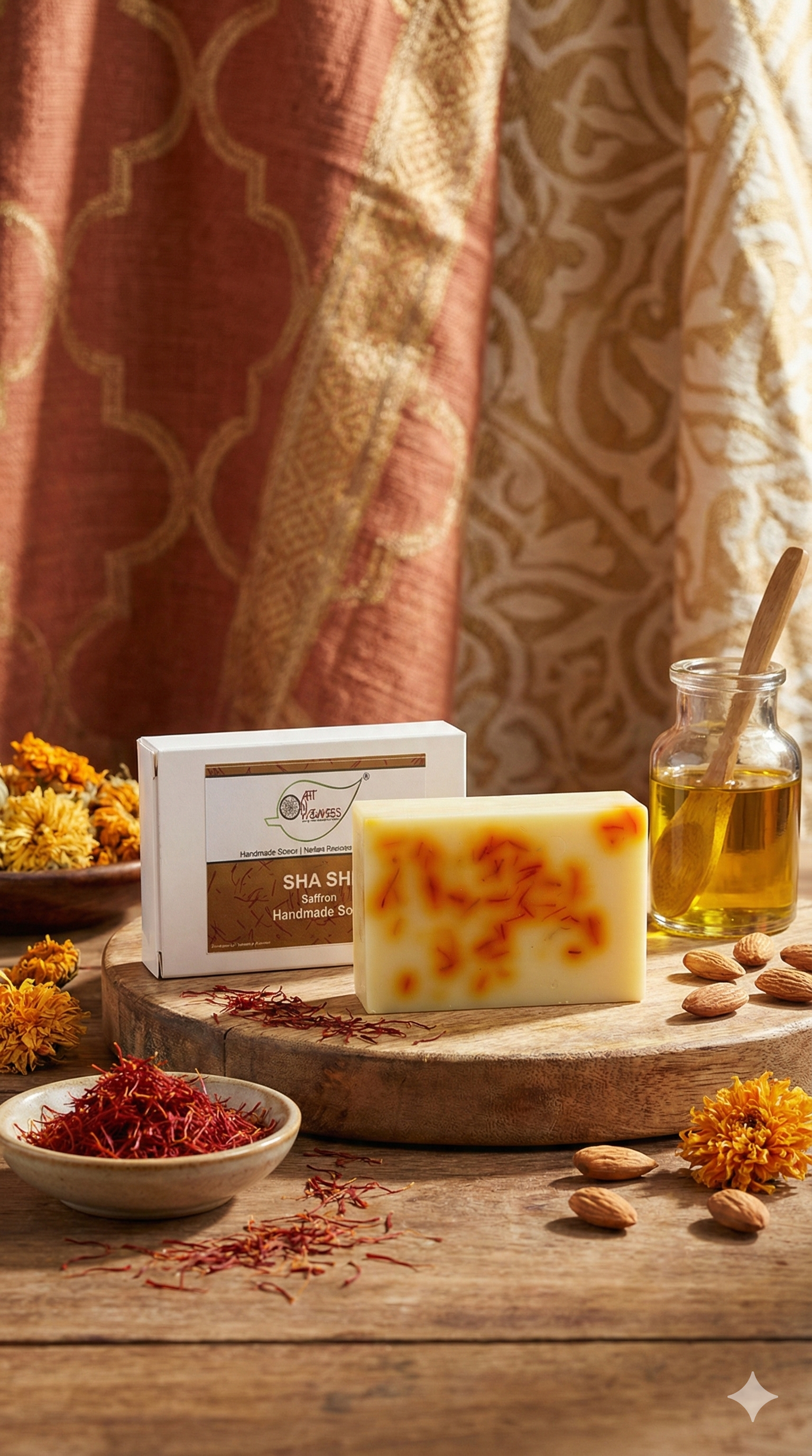 A N W (NON TPT) GLYCERIN SHAHI SAFFRON SOAP ( 100. GM ) PACK 3