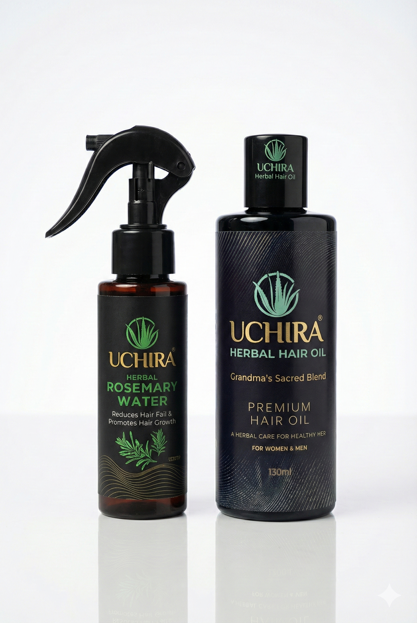 UCHIRA Herbal Hair Oil + ROSE MARY WATER. HAIR GROW PACK