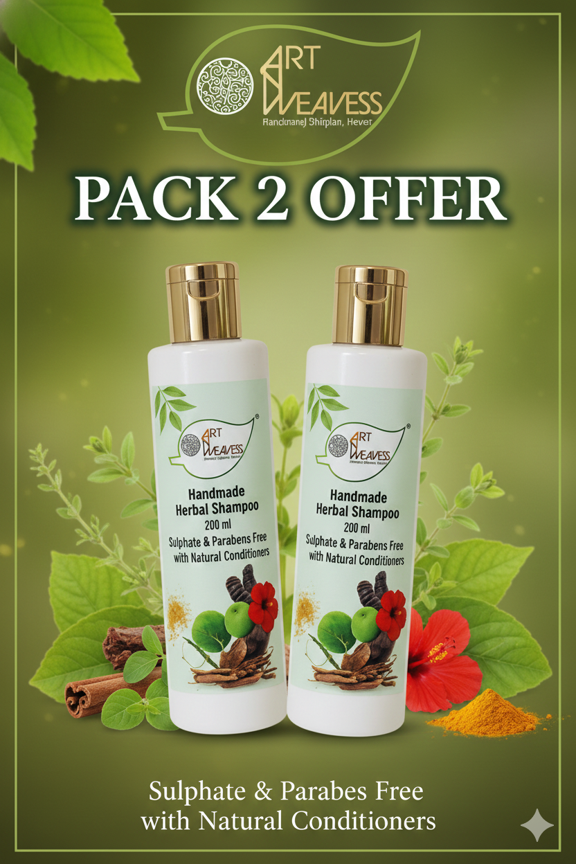 A N W AYURVEDIC HERBAL SHAMPOO SULPHAT AND PARABENS FREE BASE( 200.ML ) PACK 2