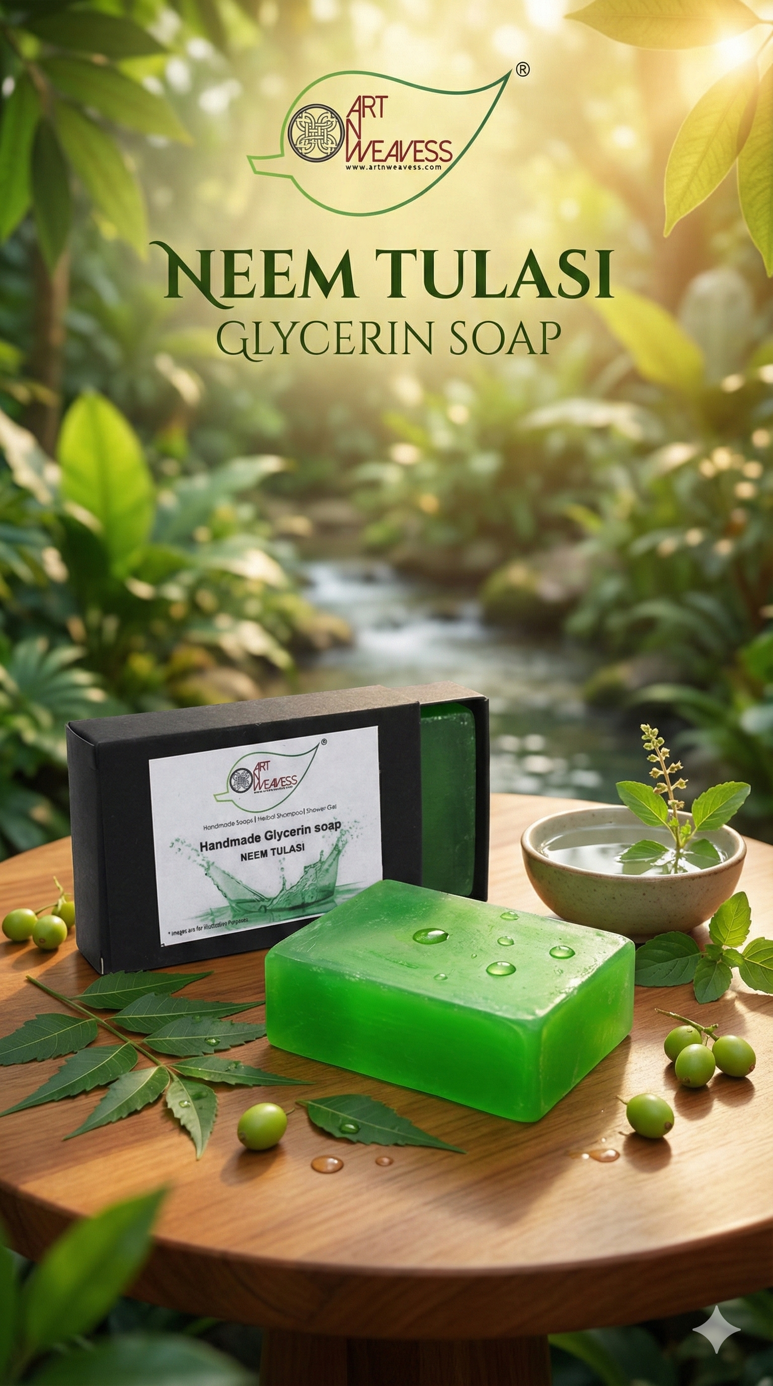 A N W NEEM TULASI GLYCERINE SOAP ( 100. GM )