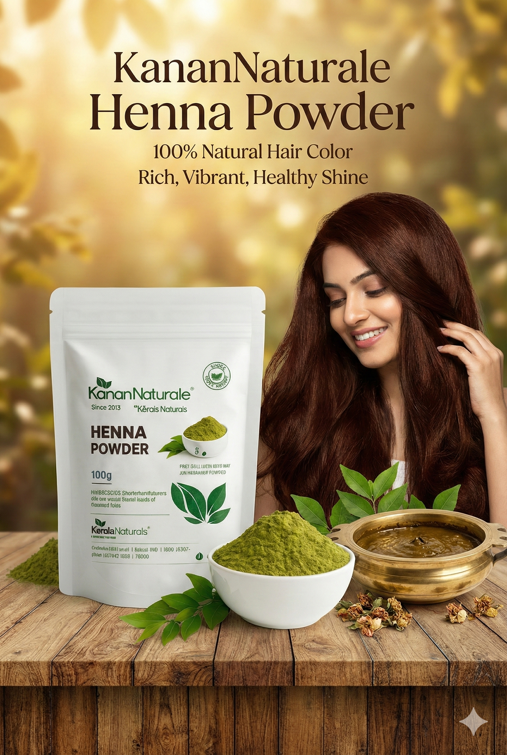 KERALA NATURALS POWDER'S Henna Powder – 100 gm PACK 2