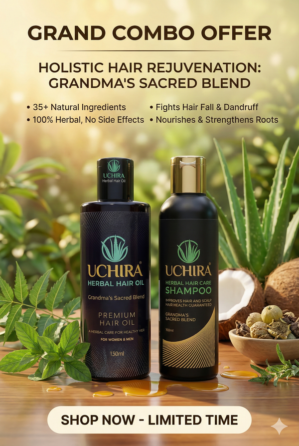 Uchira Herbal Hair Oil ( 130. ML ) + Uchira Herbal Hair Care Shampoo ( 100. ML ) COMBO OFFER