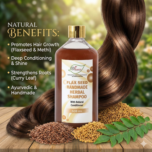 A N W AYURVEDIC HERBAL FLAX SEED GEL EXTRACT SHAMPOO SLES BASED( 500.ML ) PACK 2