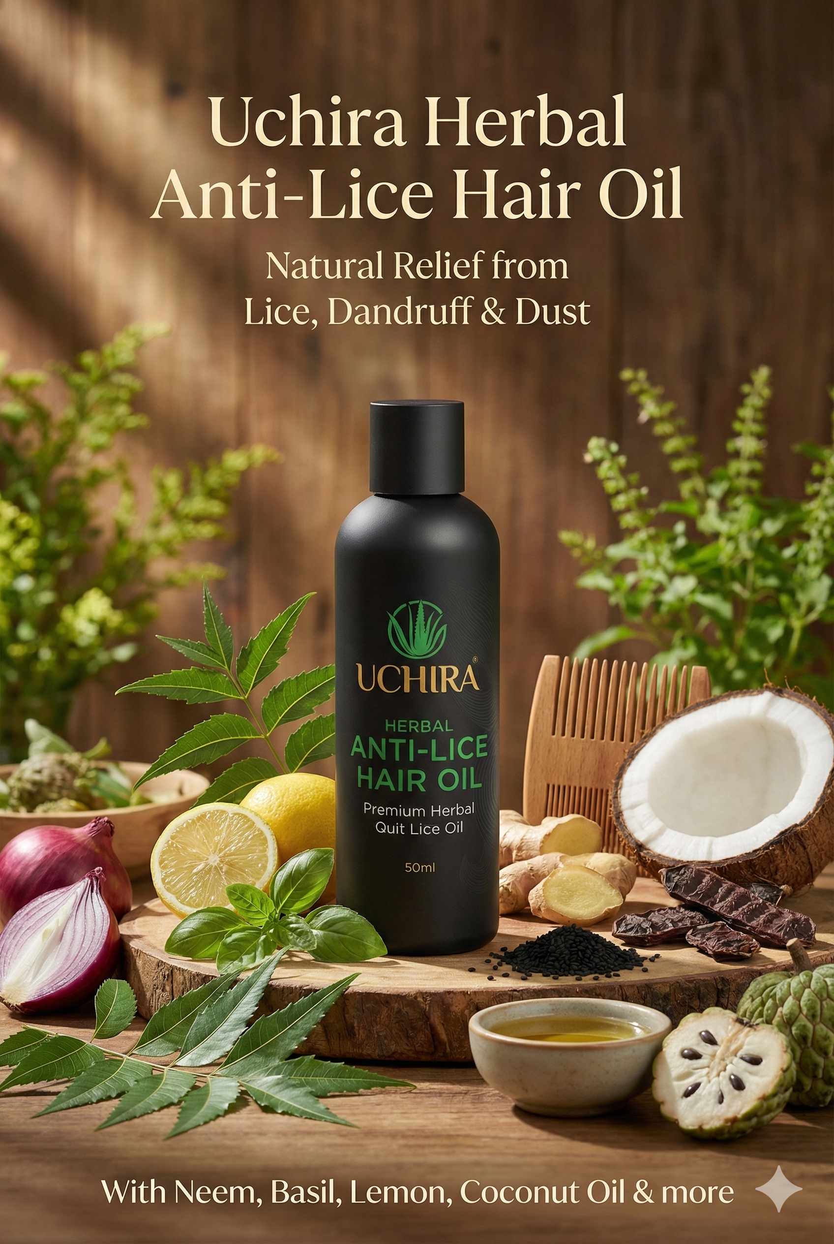 UCHIRA HERBAL ANTI-LICE HAIR OIL ( 50. ML )